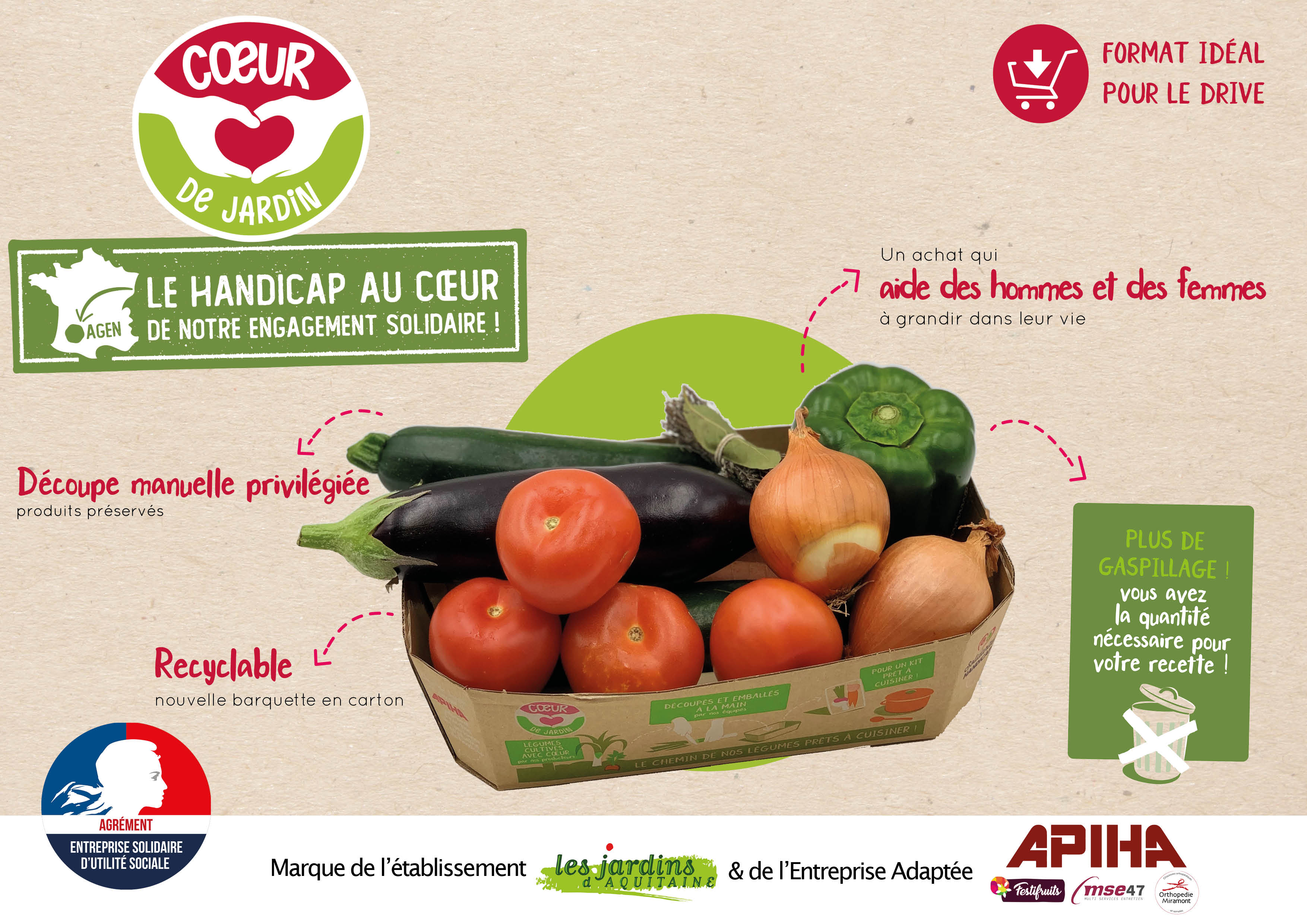 APIHA - LES JARDINS D'AQUITAINE, Conditionnement de Fruits et Légumes pour la Grande Distribution